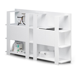 [86665] Libreria bassa a 3 ripiani 100X38,6cm H124cm BIANCO - Concept