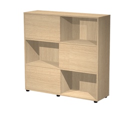 [89577] Libreria bassa a 3 ripiani ante scorr. 120X35cm H116cm ROVERE/ROVERE - Tetris