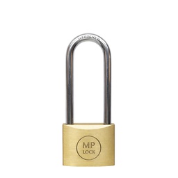 [96786] Lucchetto ad arco lungo 40mm acciaio cromato Metalplus