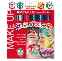 [79637] MAKE UP TEMPERA SOLIDA PLAYCOLOR ASTUCCIO CON 6 COLORI METALLIC