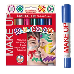 [79637] MAKE UP TEMPERA SOLIDA PLAYCOLOR ASTUCCIO CON 6 COLORI METALLIC