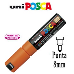 [77229] Marcatore UNI POSCA PC8K p.scalpello 8mm arancio UNI MITSUBISHI