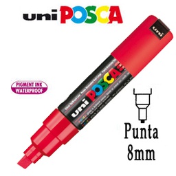 [75615] Marcatore UNI POSCA PC8K p.scalpello 8mm rosso UNI MITSUBISHI