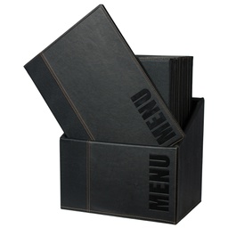 [71606] MENU-Box TRENDY con 20 PORTA MENU' NERO