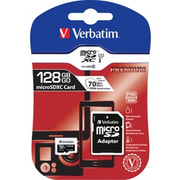 [VERB44085] MICRO SD CARD 128GB HC CLASSE 10 FINO A 45MB/S