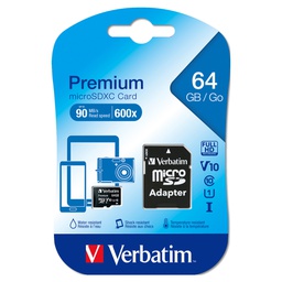[VERB44084] MICRO SD CARD 64GB HC CLASSE 10 FINO A 45MB/S