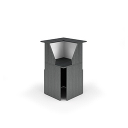 [76814] MODULO RECEPTION 90  76x76x117cm NERO VEN. /BIANCO - PRESTIGE