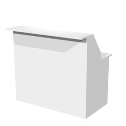 [94480] MODULO RECEPTION SOPRALZO+DESKTOP 120x76x117cm BIANCO/BIANCO - PRESTIGE