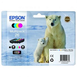 [EPST26164010] MULTIPACK 26 N.4 CARTUCCE SERIE 26/ORSO POLARE NERO CIANO MAGENTA GIALLO