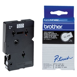 [BROTC291] NASTRO BROTHER TC-291 9MMX7,7 NERO/BIANCO