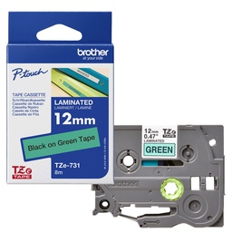 [BROTZE731] NASTRO BROTHER TZ731 12MMx8MT NERO/VERDE