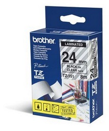 [BROTZE151] NASTRO BROTHER TZ-e151 24MMx8MT NEROTRASPARENTE