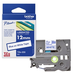 [BROTZE233] NASTRO BROTHER TZE-233 12MMx8MT BLU/BIANCO LAMINATO