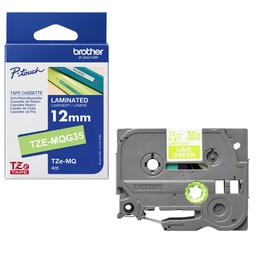 [BROTZEMQG35] NASTRO BROTHER TZ-eMQG35 12MMX5MT BIANCO/VERDE ACIDO