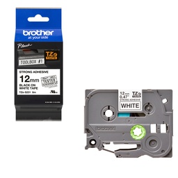 [BROTZES231] NASTRO BROTHER TZe S231 12MMx8MT NERO/BIANCO LAMINATO CON ADESIVO RESISTENTE