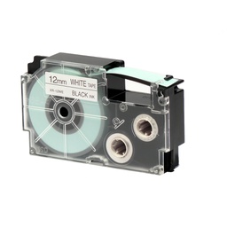 [37085] NASTRO CASIO 12MM X 8MT NERO SU BIANCO