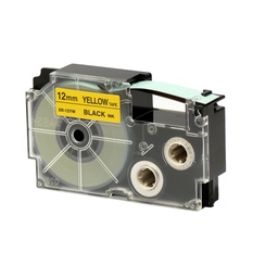 [37084] NASTRO CASIO 12MM X 8MT NERO SU GIALLO
