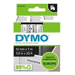[27861] NASTRO DYMO TIPO D1 (12MMX7M NERO/BIANCO 450130