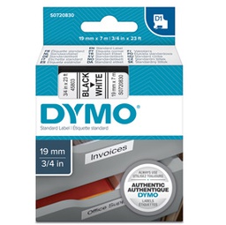 [27879] NASTRO DYMO TIPO D1 (19MMX7MT NERO/BIANCO 458030