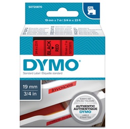 [27883] NASTRO DYMO TIPO D1 (19MMX7MT NERO/ROSSO 458070