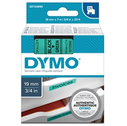 [27885] NASTRO DYMO TIPO D1 (19MMX7MT NERO/VERDE 458090