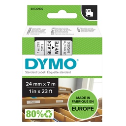 [37885] NASTRO DYMO TIPO D1 (24MMX7MT NERO/BIANCO 537130