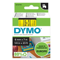 [27844] NASTRO DYMO TIPO D1 (6MMX7MT NERO/GIALLO 436180