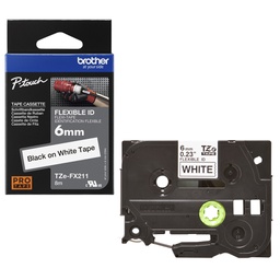 [BROTZEFX211] NASTRO LAM. FLESSIBILE TZE-FX221 6MMx8MT NERO/BIANCO