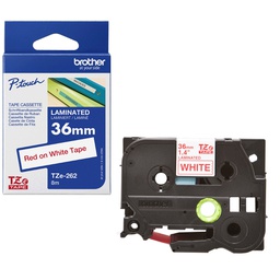 [BROTZE262] NASTRO LAMINATO BROTHER TZE-262 36MMx8MT ROSSO/BIANCO