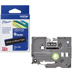 [BROTZE325] NASTRO LAMINATO BROTHER TZE-325 9MMx8MT BIANCO/NERO