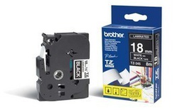 [BROTZE345] NASTRO LAMINATO BROTHER TZE-345 18MMx8MT BIANCO/NERO