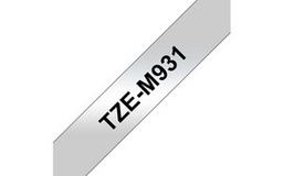 [BROTZEM931] NASTRO METALLIZZATO OPACO TZE-M931 12MMx8MT NERO/ARGENTO OPACO