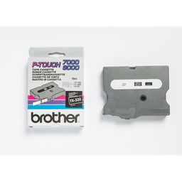 [BROTX335] NASTRO SERIE TX DA 12mm -COLORE NASTRO NERO -COLORE SCRITTA BIANCO