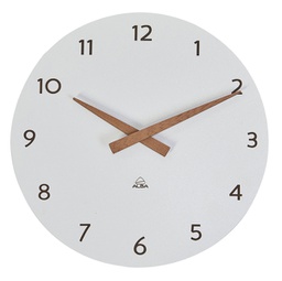 [92506] Orologio da parete D30cm bianco/legno HorMilena Alba