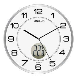 [83007] Orologio da parete D30cm con termometro Tempus Unilux