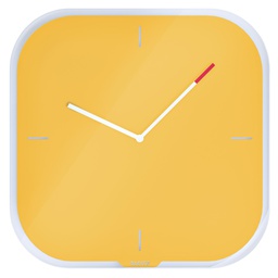 [95281] Orologio da parete silenzioso in vetro giallo Cosy Leitz