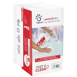 [93035] Pacco 100 panni a 2 veli 21,6x33,25cm FastClean Defend Tech
