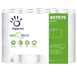 [94265] Pacco 24RT carta igienica classica 2veli 19,80mt 180 strappi Bio Tech Papernet