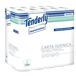 [89388] Pacco 30 rotoli Carta Igienica 160 strappi salvaspazio Tenderly