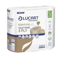 [91431] Pacco 4 rotoli Carta Igienica 270 strappi EcoNatural 4.3 Lucart Plastic Free