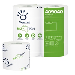 [67492] Pacco 4RT carta igienica classica 2veli 27,5mt 250 strappi BioTech Papernet