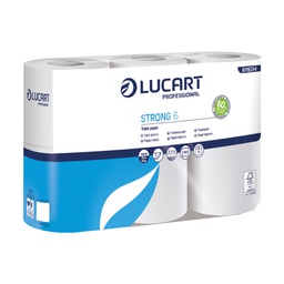 [98555] Pacco 6 rotoli Carta Igienica 300 strappi Strong 6 Lucart