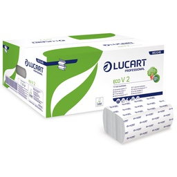 [82480] Paccho da 190 asciugamani piegati a V goffrato corda Eco V2 Lucart
