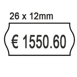 [74894] PACK 10 ROTOLI 1000 ETICH. 26x12mm ONDA BIANCO REMOV. Printex