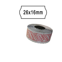 [74901] PACK 10 ROTOLI 1000 ETICH. 26x16mm ONDA BIANCO PERM. Printex