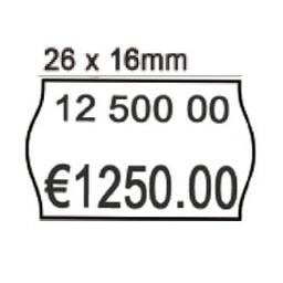 [74901] PACK 10 ROTOLI 1000 ETICH. 26x16mm ONDA BIANCO PERM. Printex