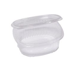 [90556] Pack 50 contenitori ovali in PET con coperchio incernierato 14x11,9cm Europack