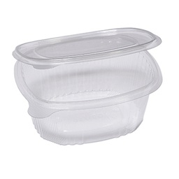 [90557] Pack 50 contenitori ovali in PET con coperchio incernierato 16x13,5cm Europack