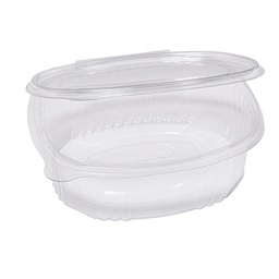 [90558] Pack 50 contenitori ovali in PET con coperchio incernierato 18x15,1cm Europack
