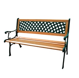 [91688] Panca da giardino Rombo L125cm in ghisa e legno